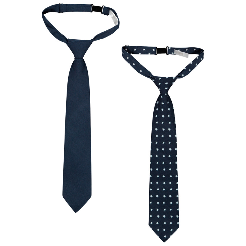 lot de 2 cravates assorties pour enfant garçon - bleu foncé