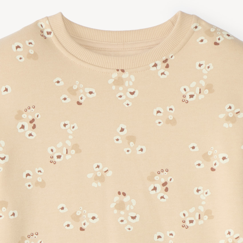 Sweat fille en molleton imprimé fantaisie 