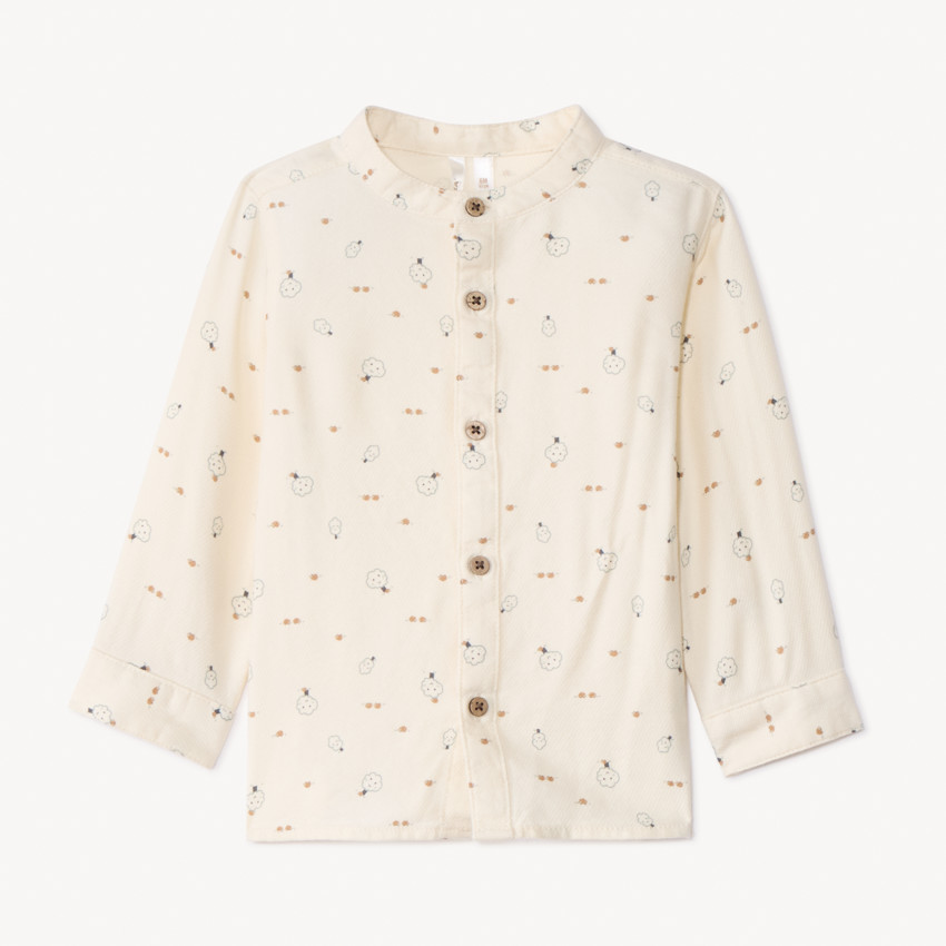 Ensemble long salopette + chemise imprimée pour bébé garçon 