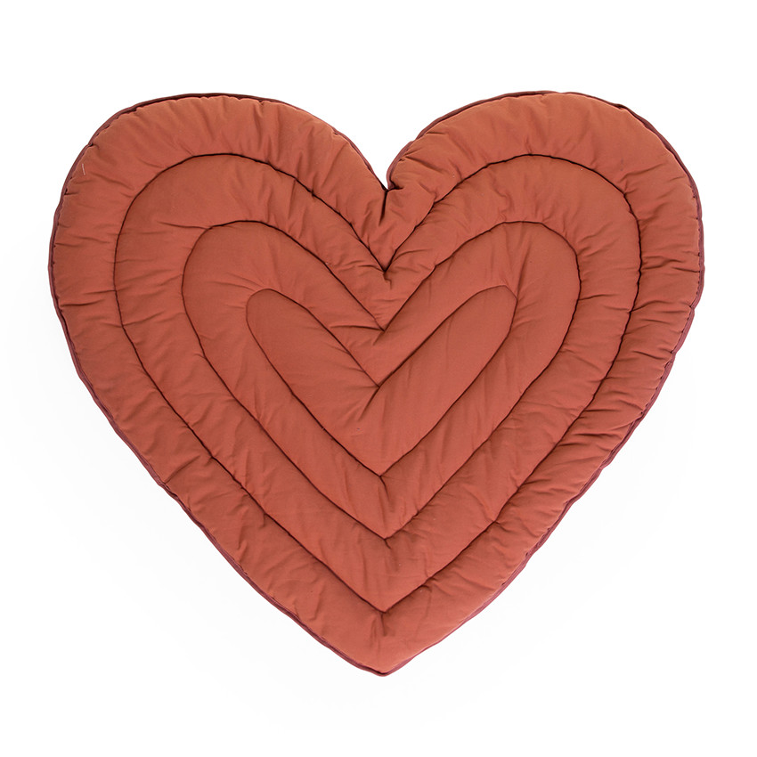 Tapis d'éveil cœur 120 cm - Terracotta 