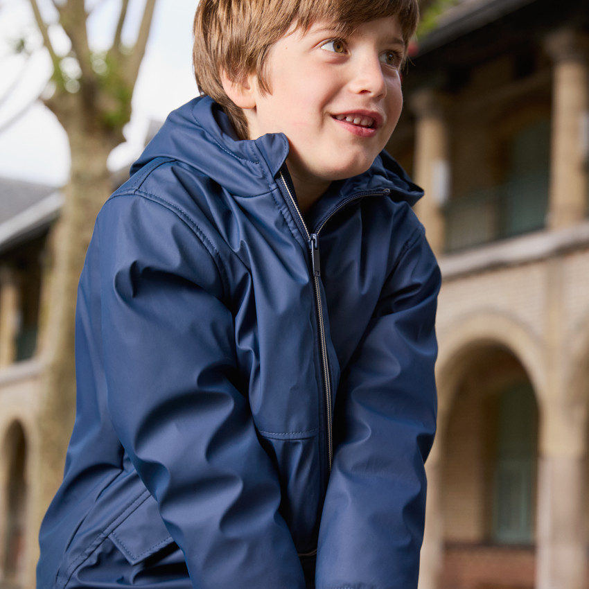 Parka gomme à capuche et doublure micropolaire pour garçon 
