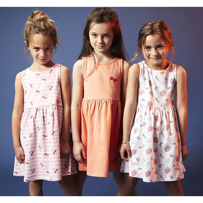 Lot de 3 robes fantaisie en jersey pour fille 