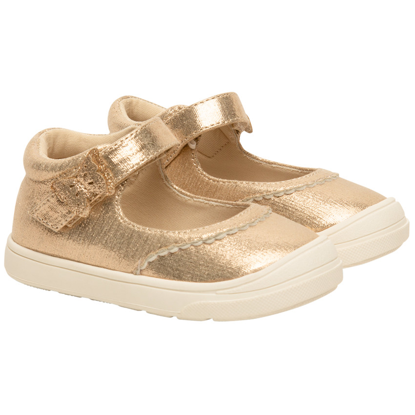 Babies dorées à scratch avec détail papillon pour bébé fille 