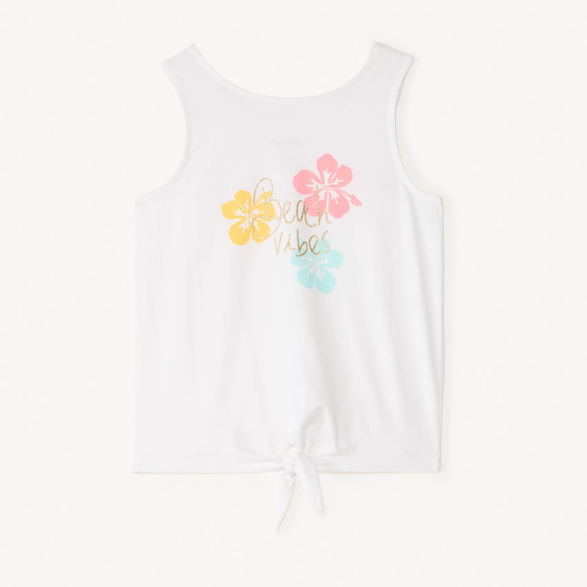 Débardeur effet noué à print pailleté pour fille