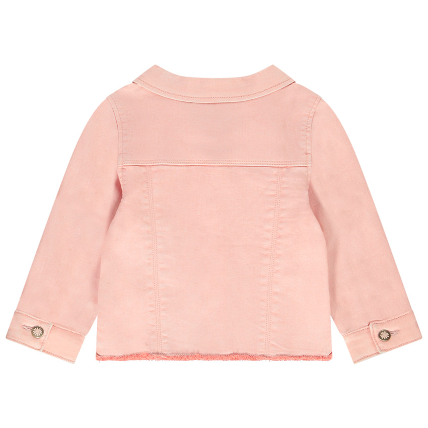 Veste en denim avec boutons fleuri pour bébé fille 