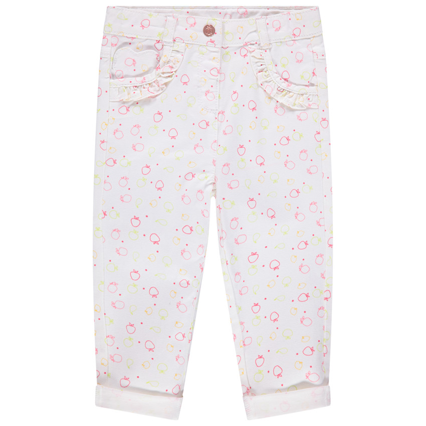 Pantalon imprimé all-over à poches volantées 