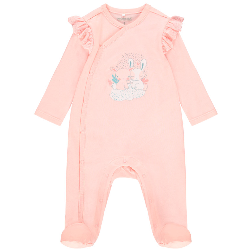 Dors-bien en coton print lapin pour bébé fille 
