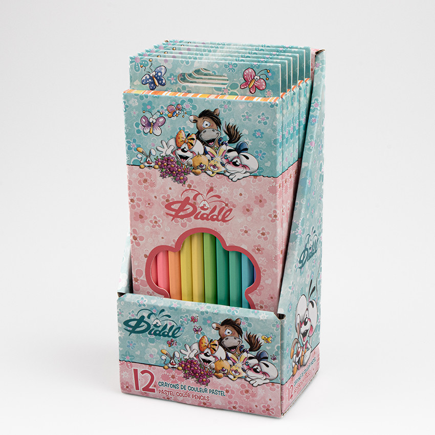 Boîte de 12 crayons de couleurs parfumés - Diddl et ses amis