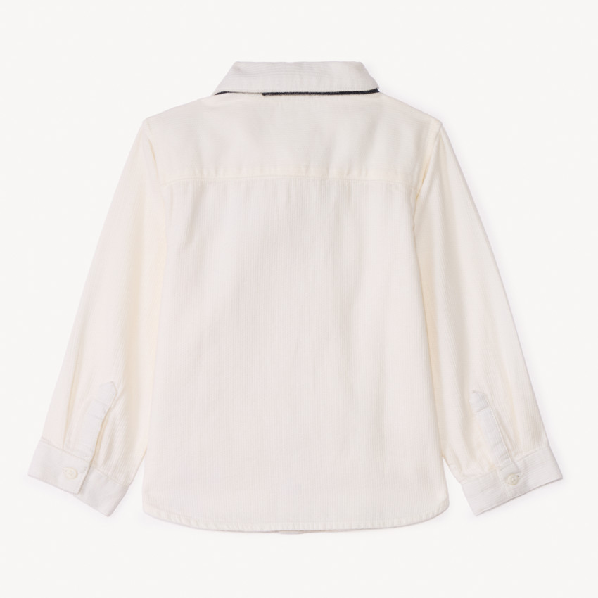 Chemise manches longues avec noeud papillon amovible pour bébé garçon 