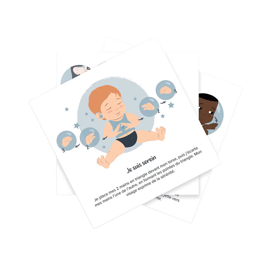 7 cartes Bébé signe "Mes émotions"