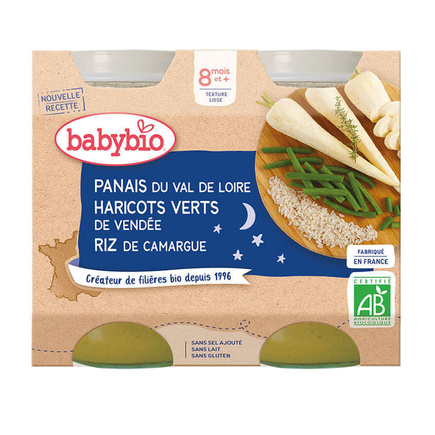 Petit pot Bonne Nuit panais haricot vert et riz bio - 2x200g 
