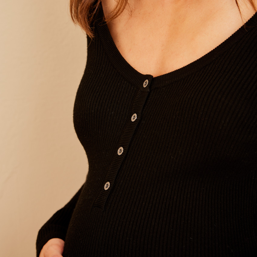 Robe en tricot côtelé pour femme 