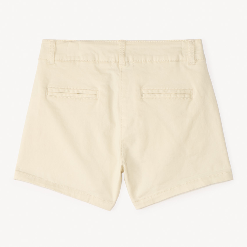 Short en twill uni effet pince pour fille 
