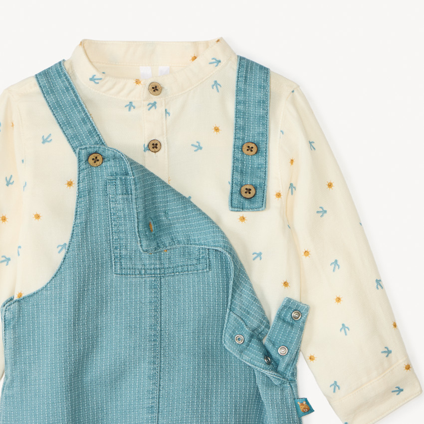 Ensemble 2 pièces avec salopette pour bébé garçon 