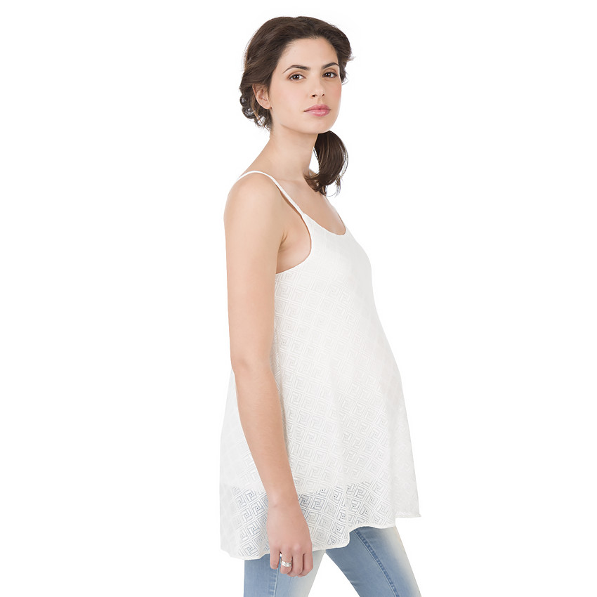 Débardeur de grossesse en crêpe à motif jacquard 