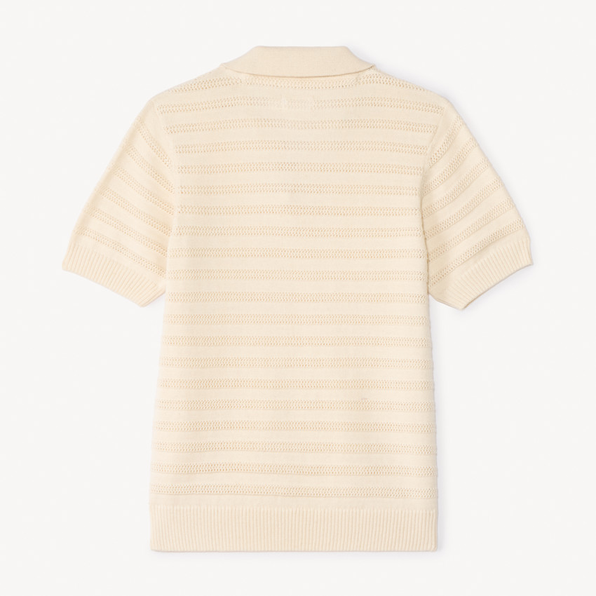 Polo manches courtes tricot fantaisie ajouré pour garçon 