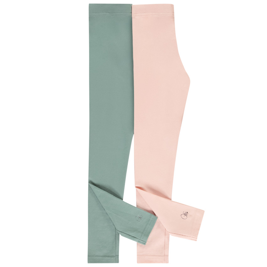 Lot de 2 leggings en jersey uni pour fille 