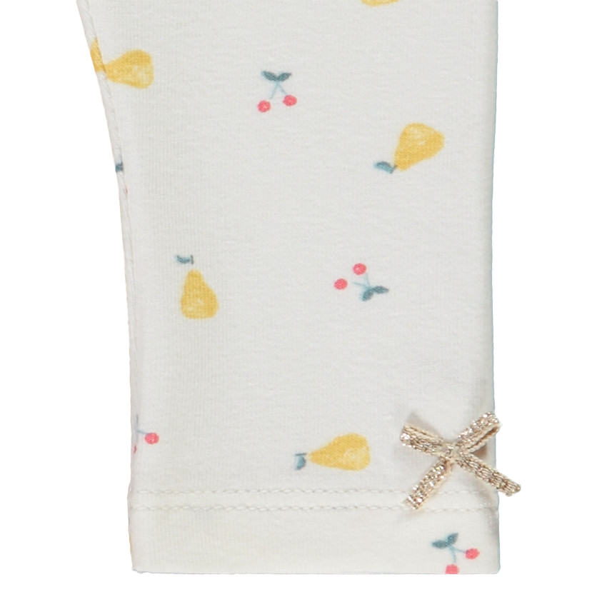 Ensemble tunique en double gaze de coton + legging imprimé fruits pour bébé fille 