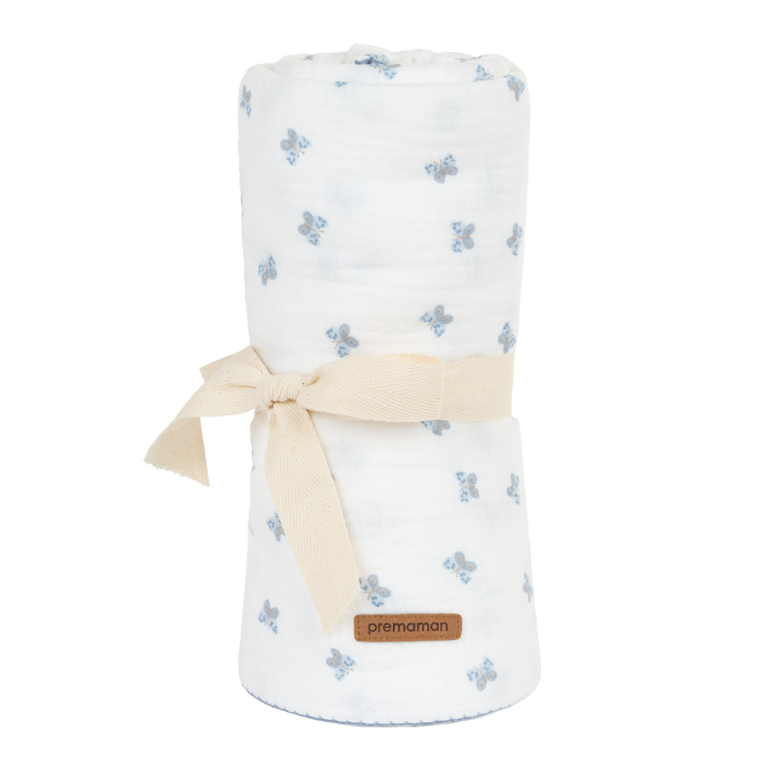 Couverture en gaze de coton 100 x 100 cm - Tiny Flowers 