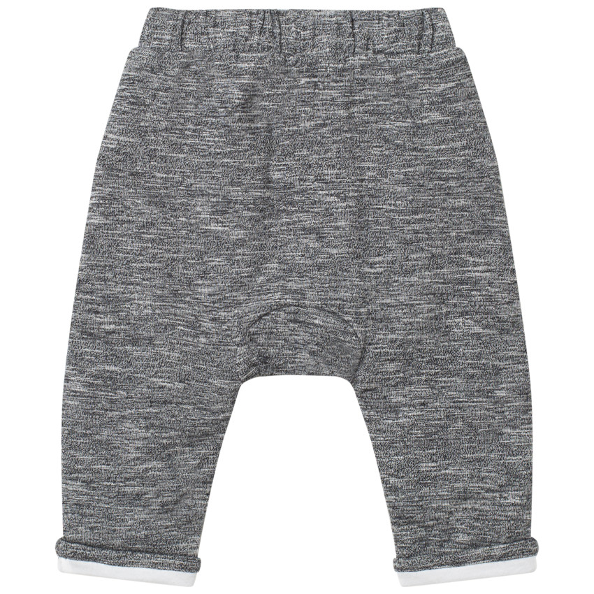 Pantalon en maille chinée doublé jersey 