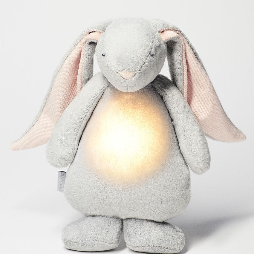 Doudou veilleuse Son et Lumière Cloud Gris/Rose 