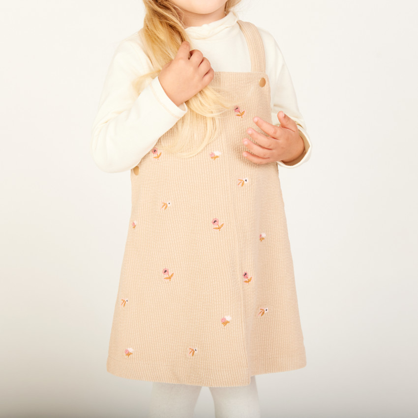 Ensemble 2 pièces avec robe salopette pour bébé fille 