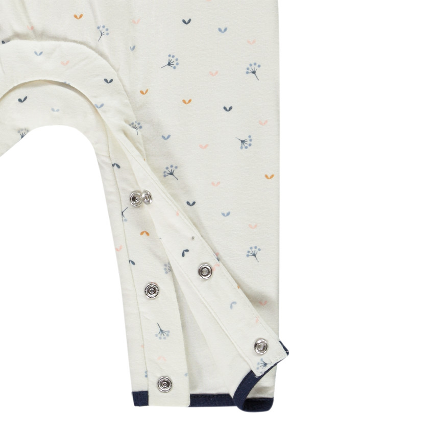 Combinaison longue en velours et jersey ouatiné imprimé fleuri et broderie pour bébé fille Main Combinaison longue en velours et jersey ouatiné imprimé fleuri et broderie pour bébé fille