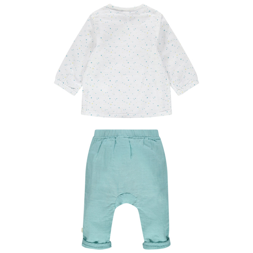 Ensemble brassière imprimée et pantalon uni 