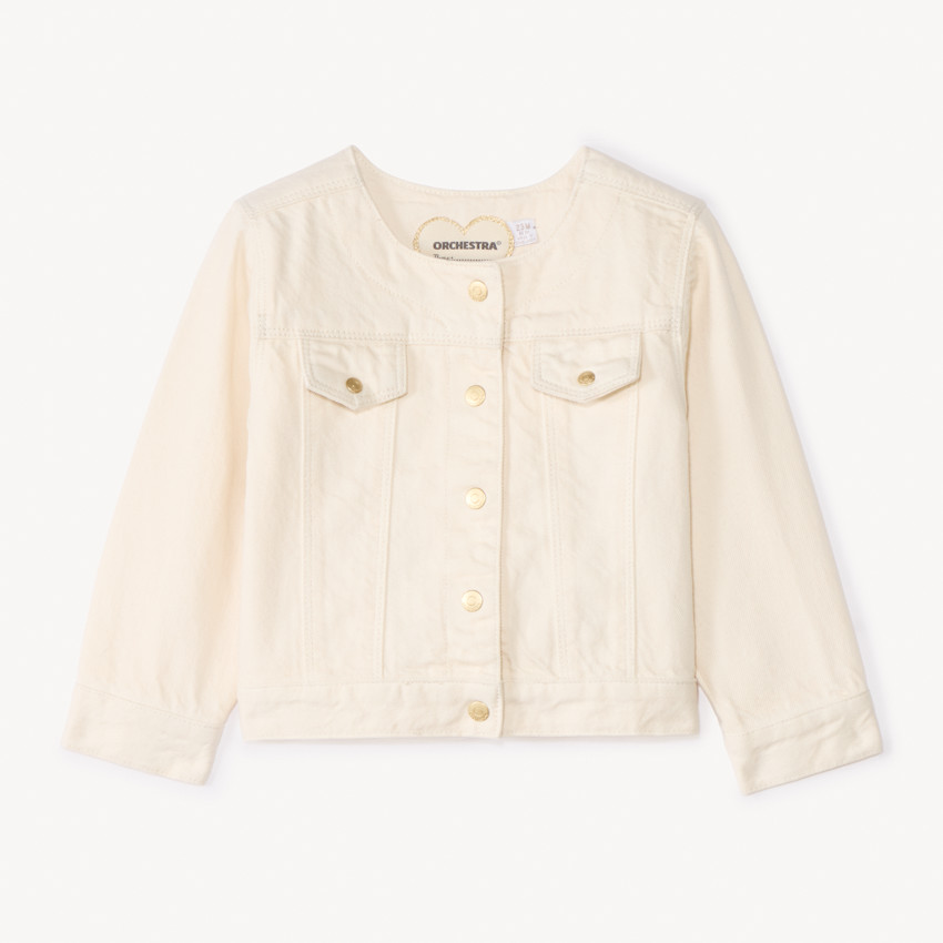 Veste en jean pressionnée pour bébé fille