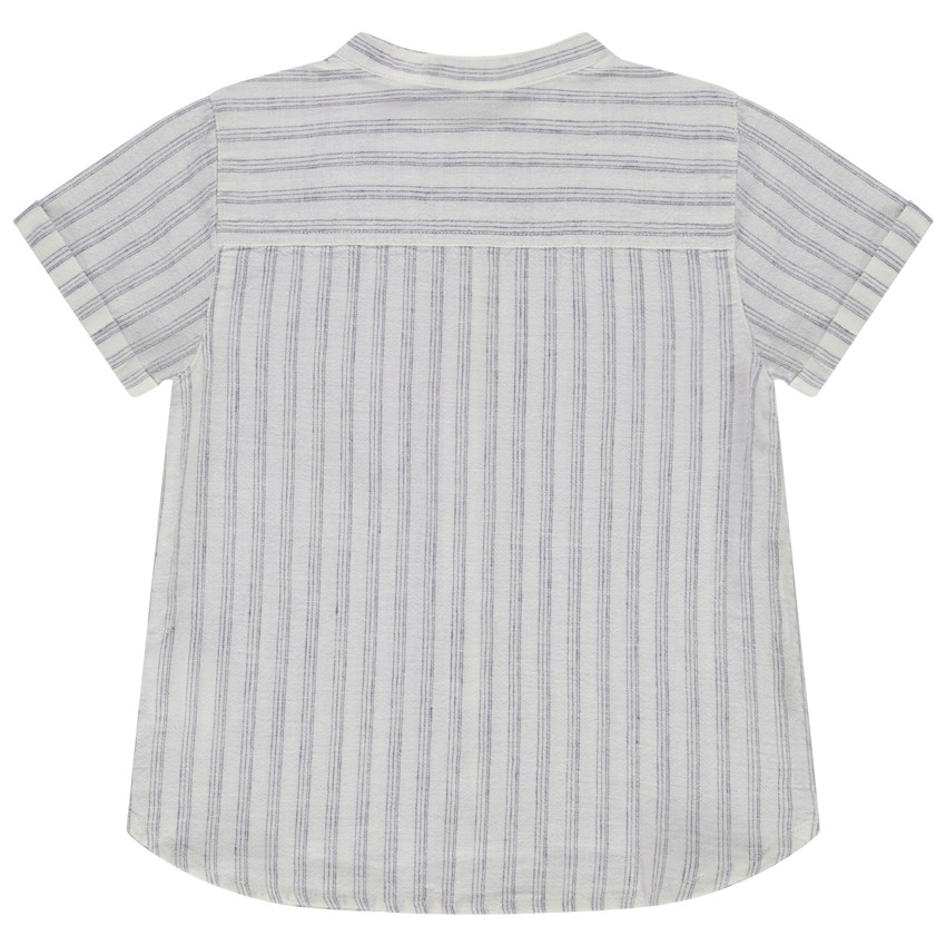 Chemise manches courtes rayée à col mao pour bébé garçon 