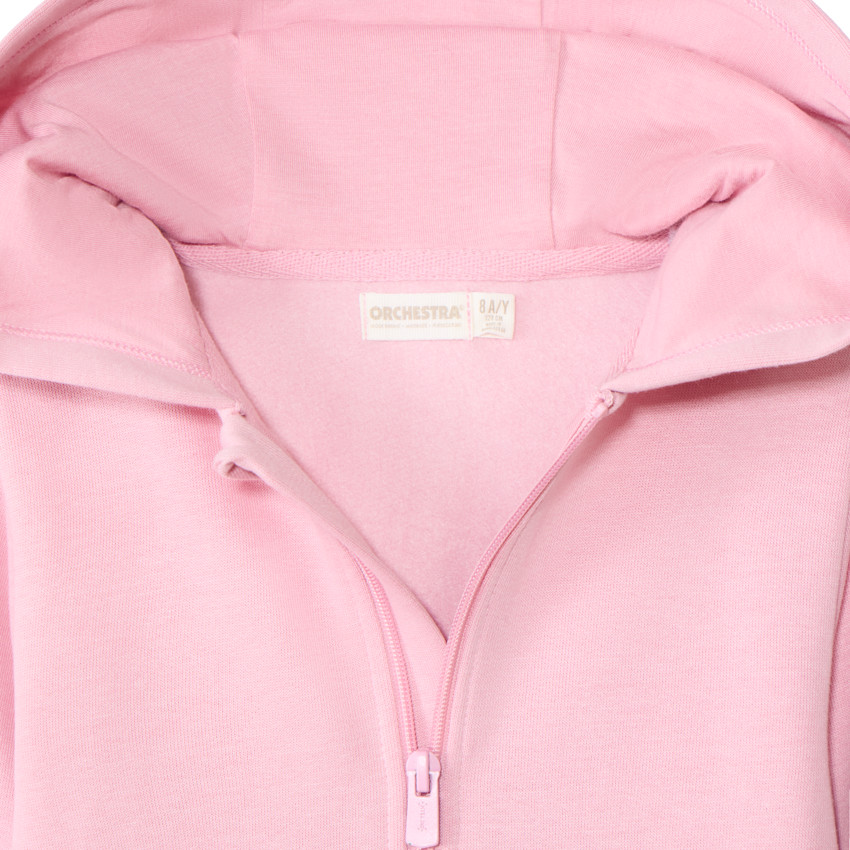 Gilet à capuche en molleton brodé cœur pour fille 