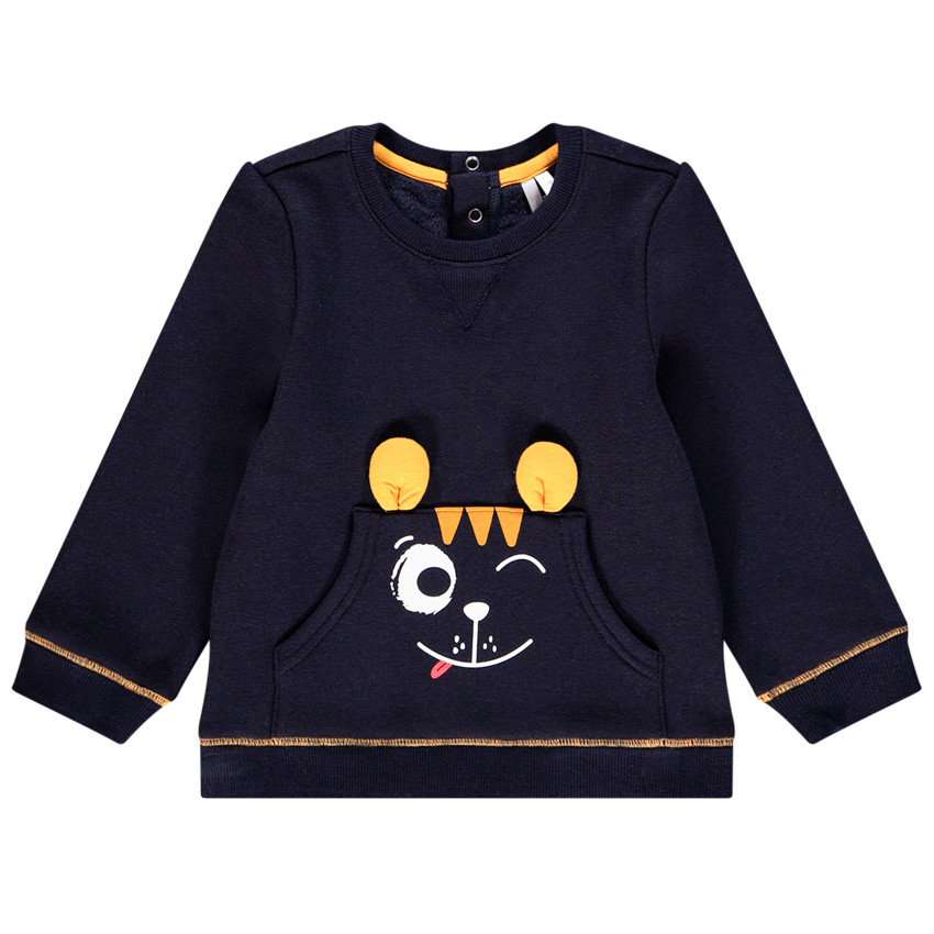 Sweat en molleton ludique à motifs fantaisies pour bébé garçon