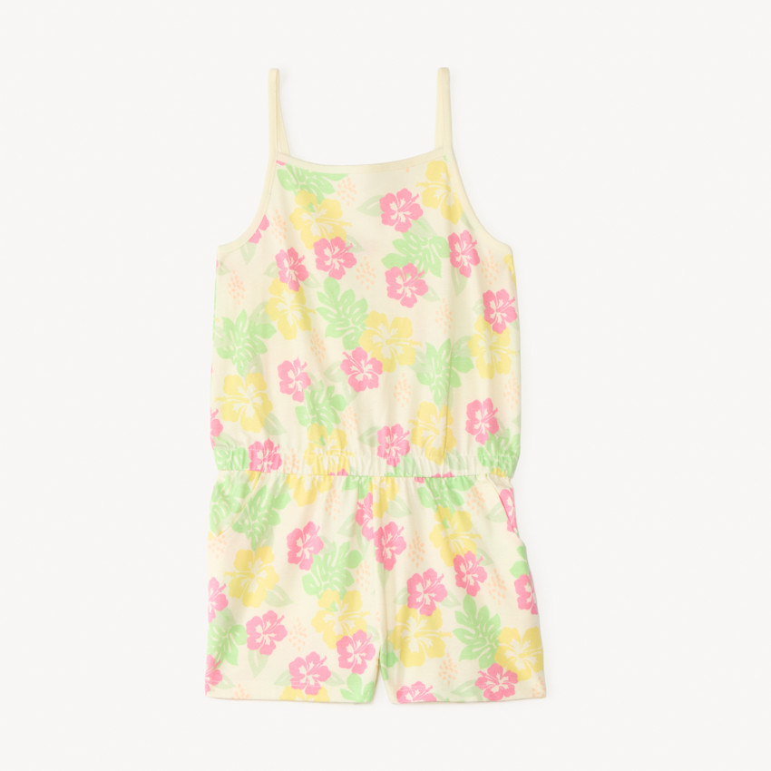 Salopette short en jersey imprimé fantaisie pour fille