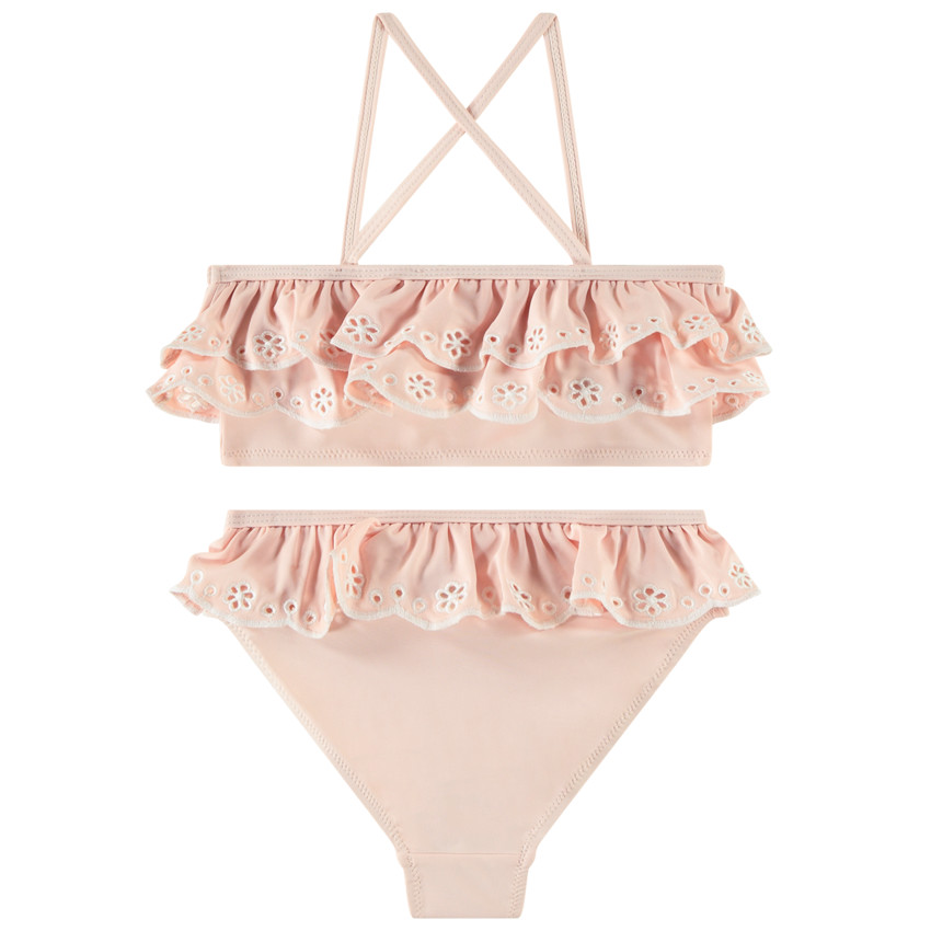 Maillot de bain 2 pièces à volants pour fille  