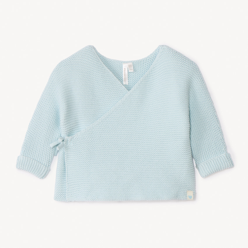 Brassière unie en tricot point mousse pour bébé 