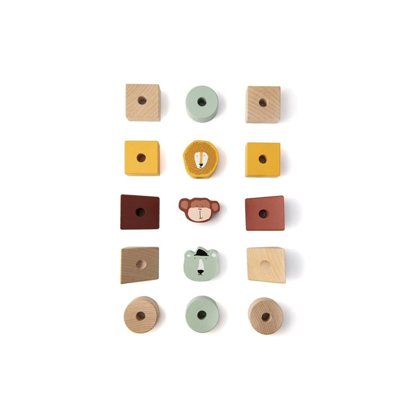 Jeu de construction blocs animaux en bois à empiler  