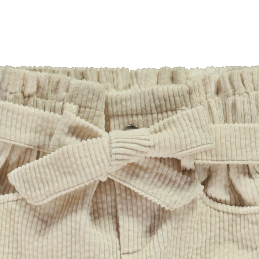 Pantalon slim en velours avec ceinture à nouer pour fille  