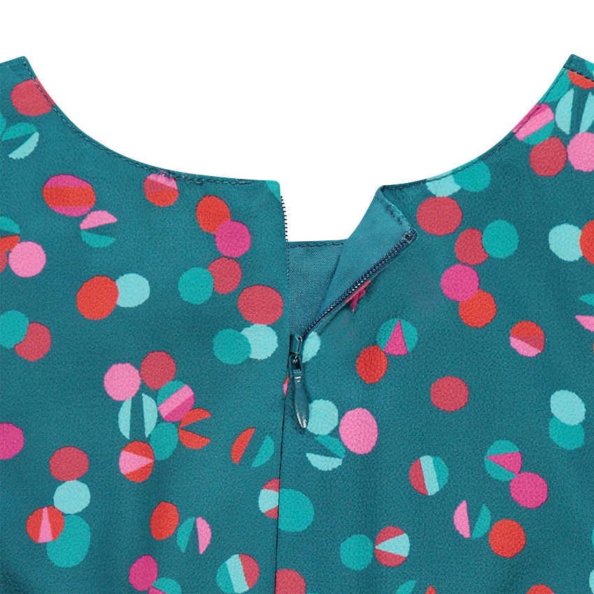 Robe manches longues à pois all-over 