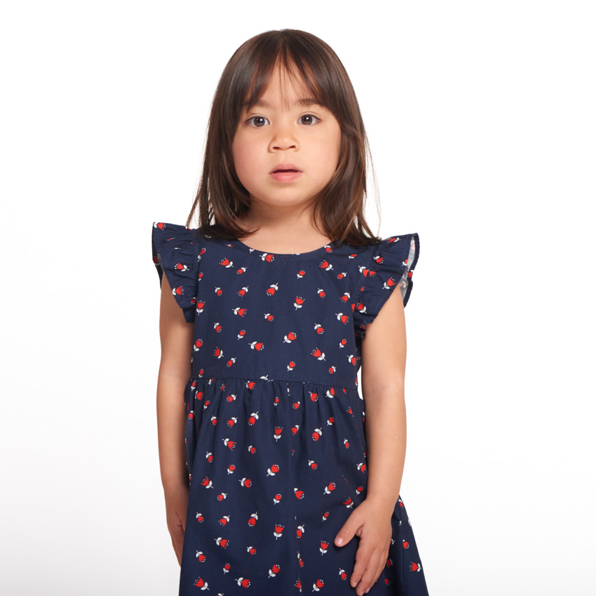 Robe manches courtes imprimé fleurs pour bébé fille 