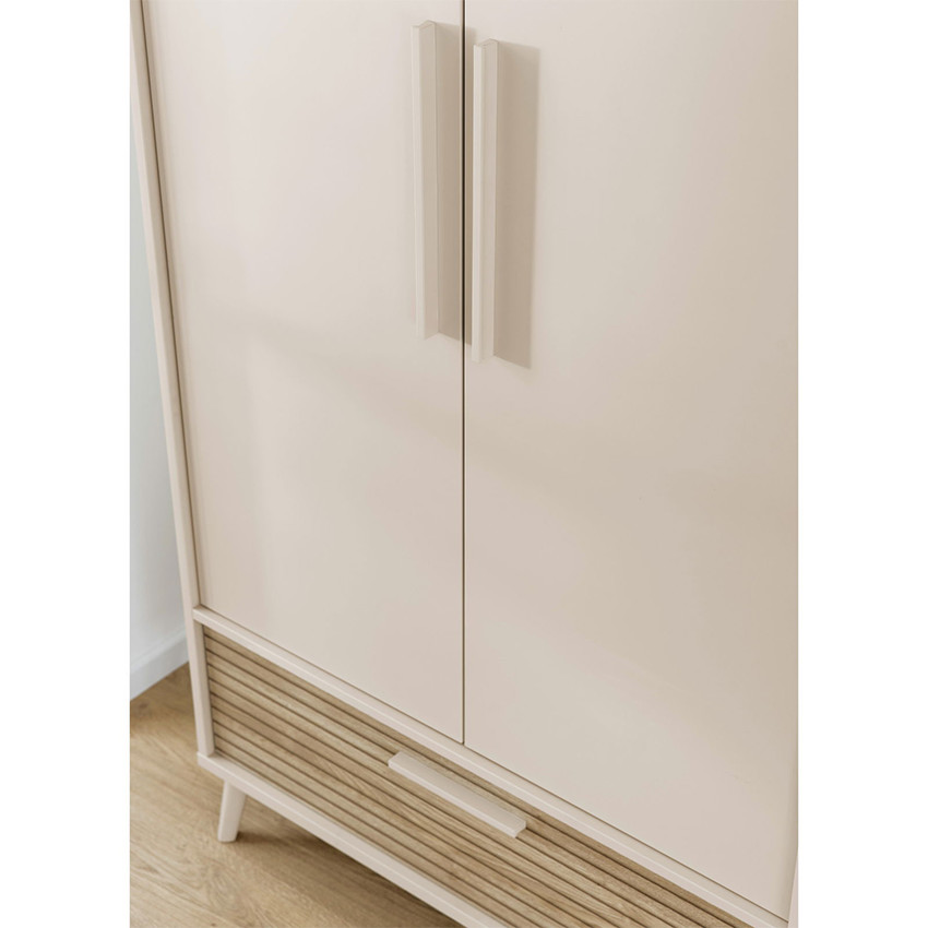 Armoire 2 portes et 1 tiroir Eefje Cashmere Beige/Groovy Chêne 