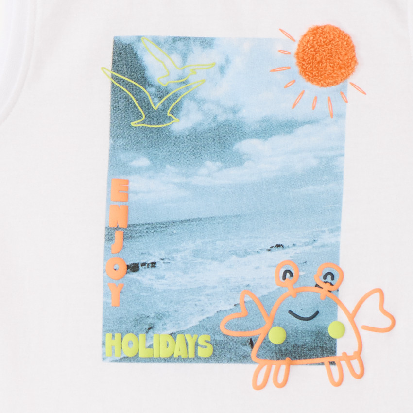 Débardeur en maille print avec patch bouclettes pour bébé garçon 
