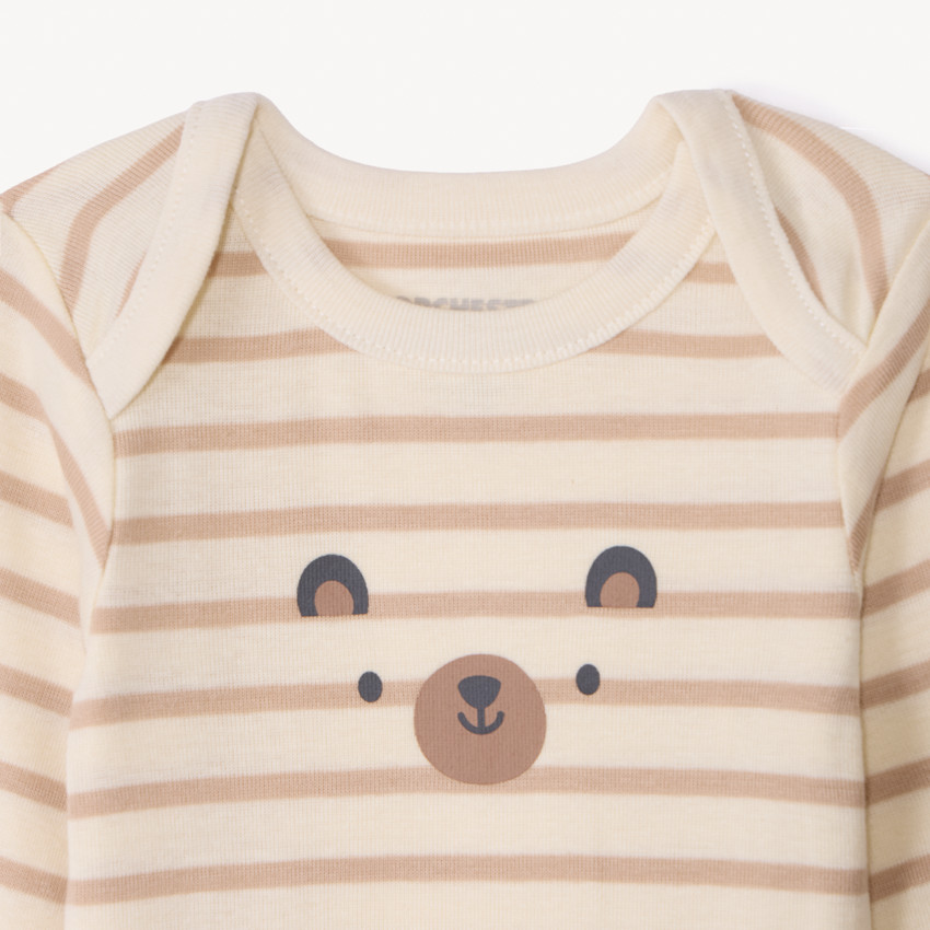 Lot de 5 bodies manches longues motifs oursons pour bébé 