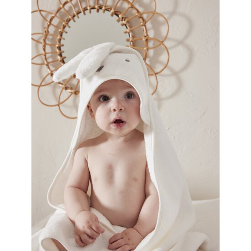 Cape de bain + gant de toilette B&M Snow - Blanc (Noukies) - Image 2