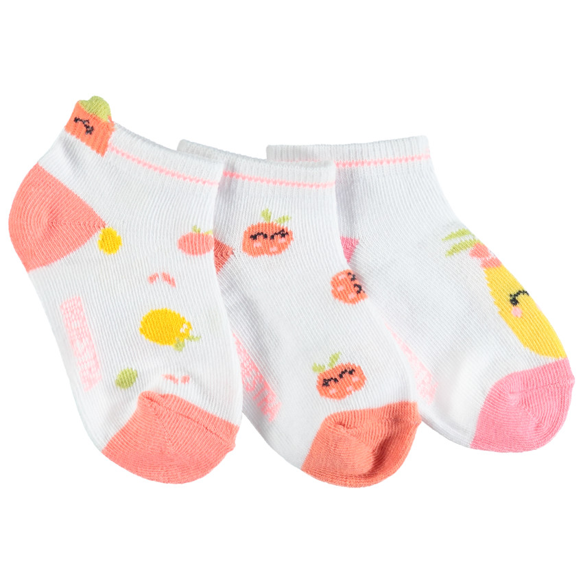 Lot de 3 paires de chaussettes à fruits en jacquard 