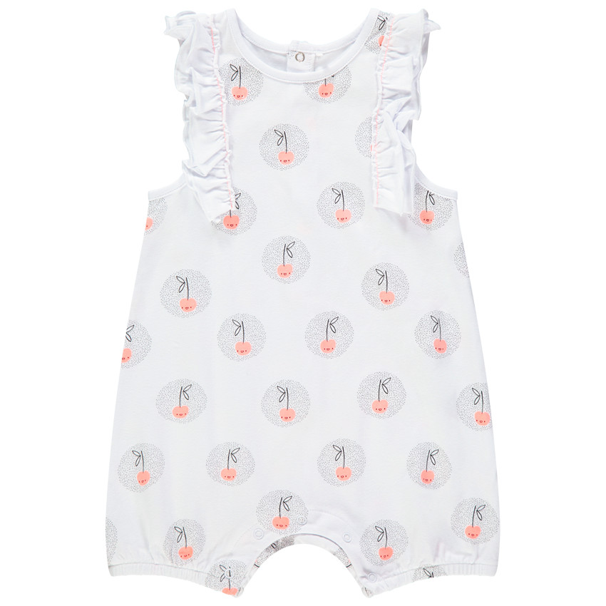 Combinaison courte à cerises all-over pour bébé fille