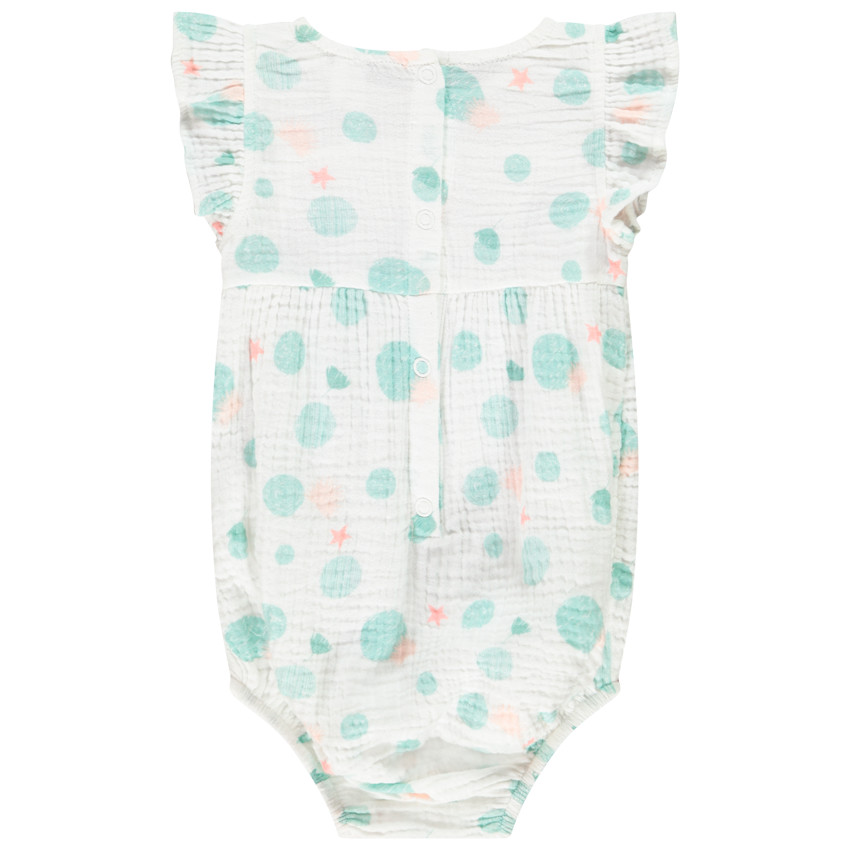 Combinaison courte sans manche en gaze de coton pour bébé fille 