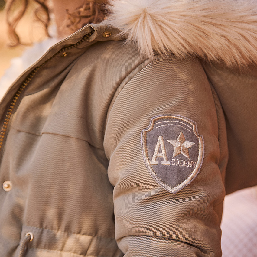 Parka déperlante à capuche effet fourrure pour fille 