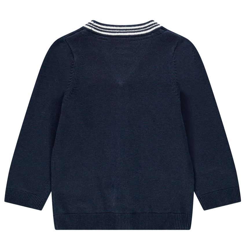 Gilet en tricot à boutonnière rayée pour bébé garçon 