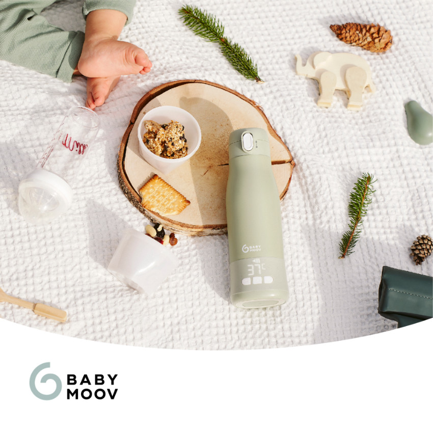 Chauffe-biberon nomade Moov and Feed vert sauge  
