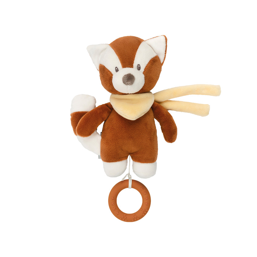 Peluche mini-musicale panda roux Boris orange 
